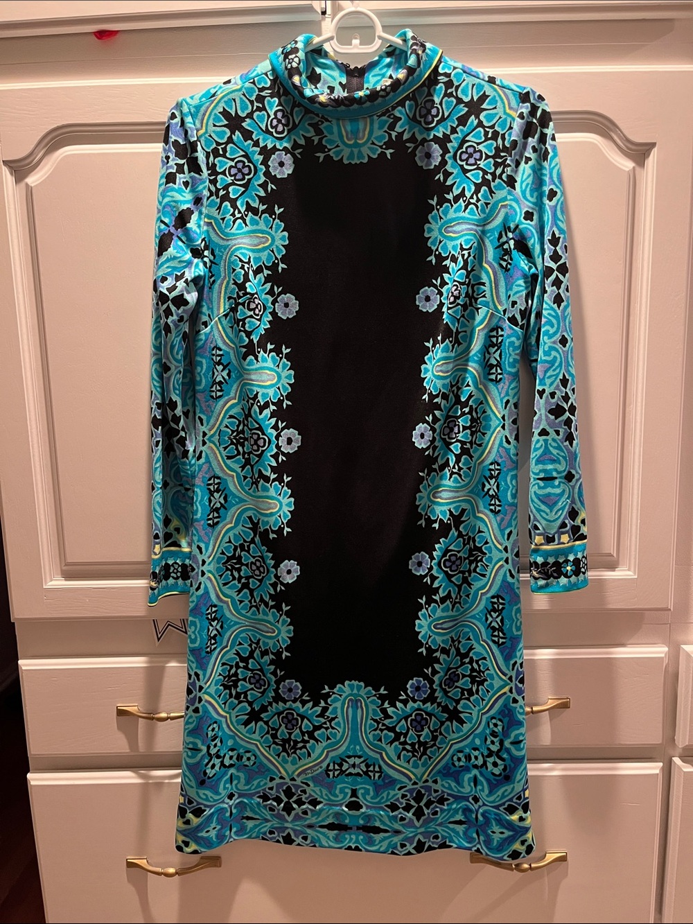 Rare VTG Mr Dino Signed Psychedelic Mod Paisley Shift Dress